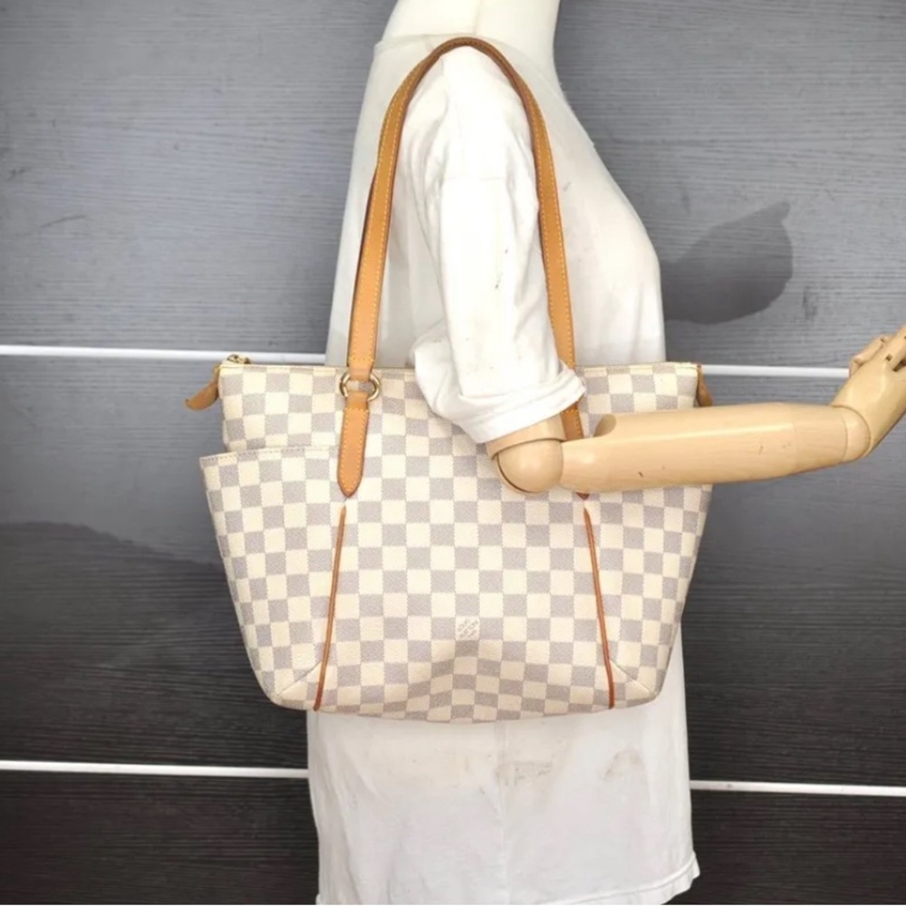 Louis Vuitton Damier Azur Totally PM Tote Bag White